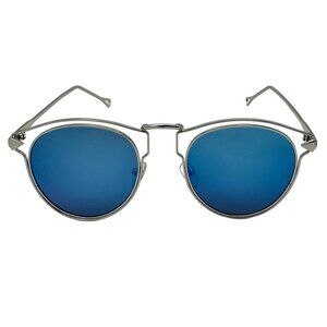 7036 | Blue Mirror Round Lens Sunglasses